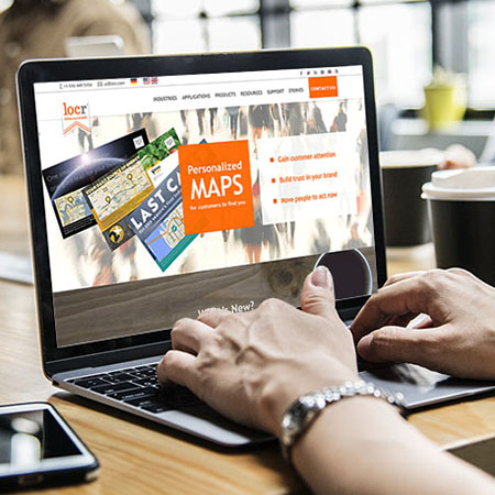 locr geoservices and personalized maps website screen