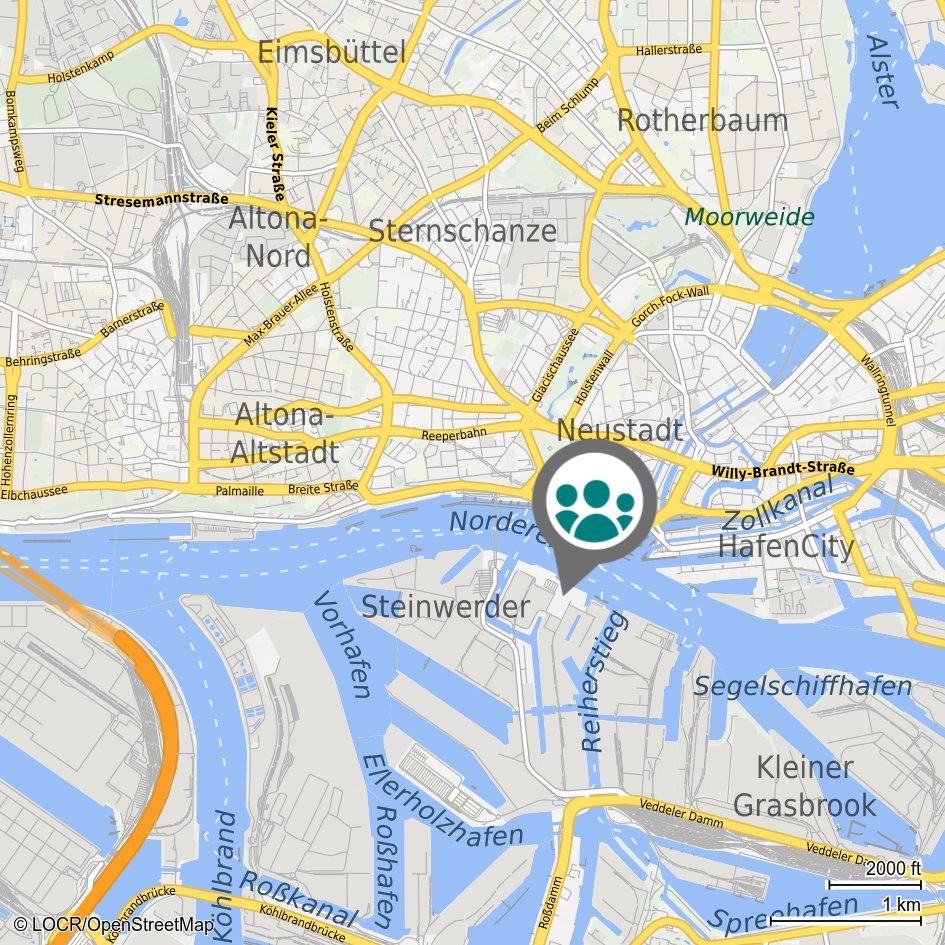 Individualisierte locr Standortkarte Hamburg für location-based Marketing