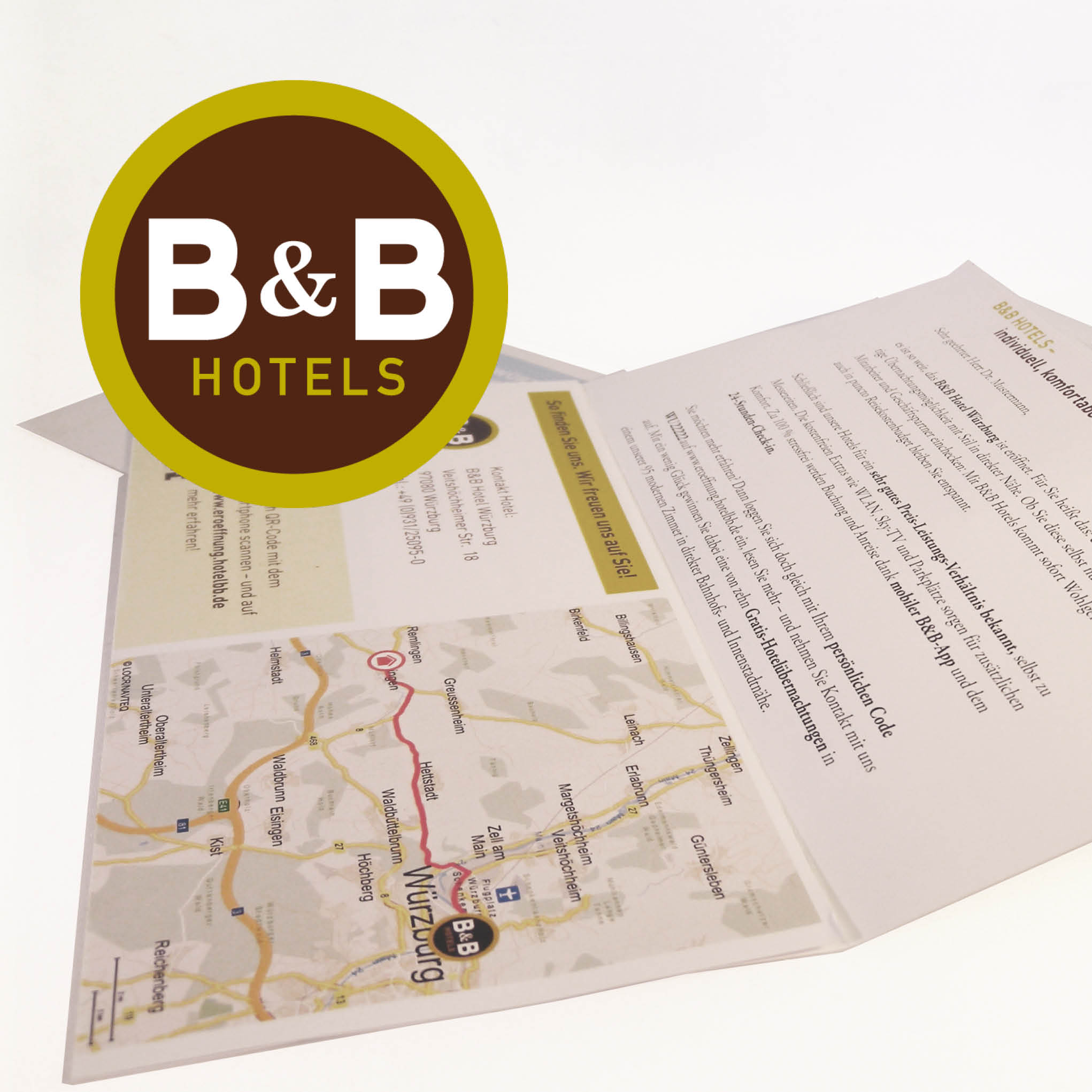 B&B Hotels use locr personalized maps for direct marketing in direct mail campaign to boost awareness