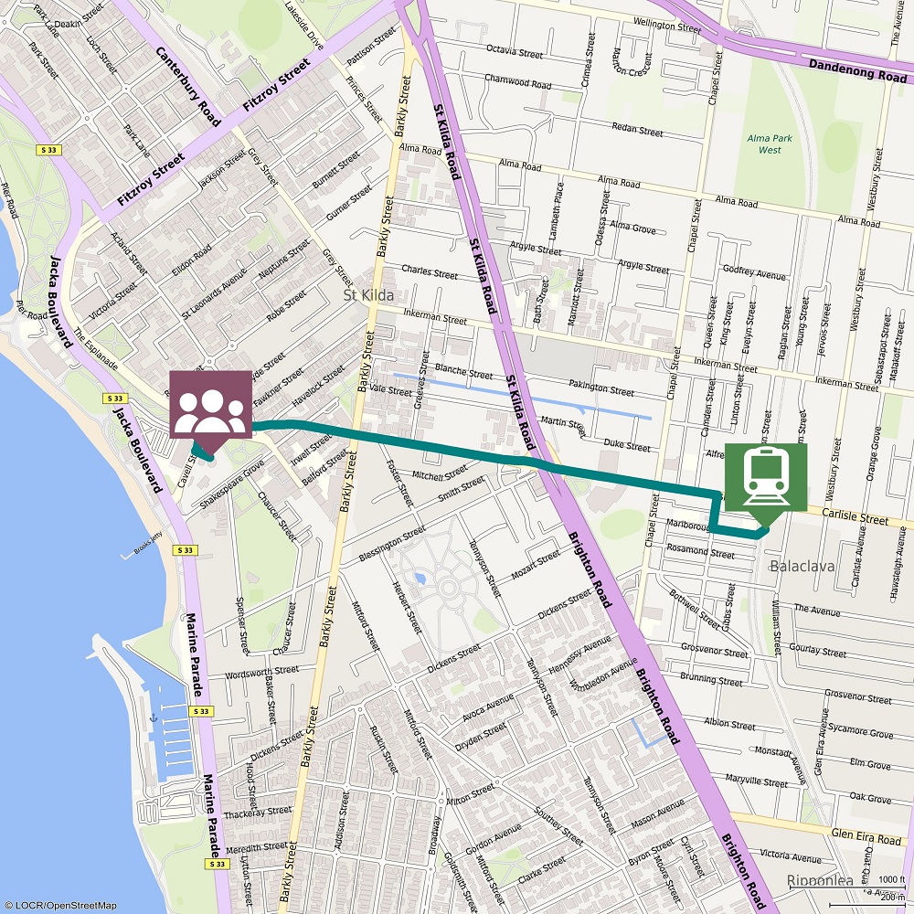 locr personalized maps NAVIgation map Melbourne