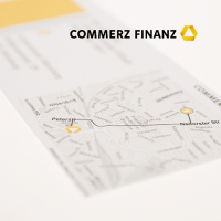 German financial service provider Commerz Finanz uses personalized maps from locr in direct marketing campaigns to drive traffic to their local branches