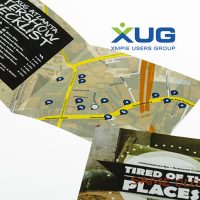 XUG event brochure with personalized Atlanta Aftershow maps from locr for attendees