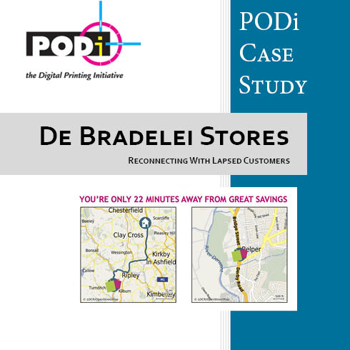 PODi case study de Bradelei Stores direct mail campaign with personalized maps from locr