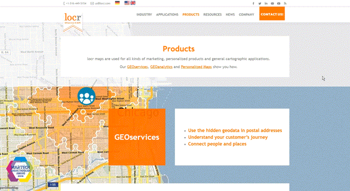 locr GEOservices and personalized maps website capture